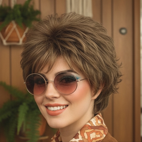 Vintage Paula Young Brown Short Hair Synthetic Wig 21" - Picture 1 of 11